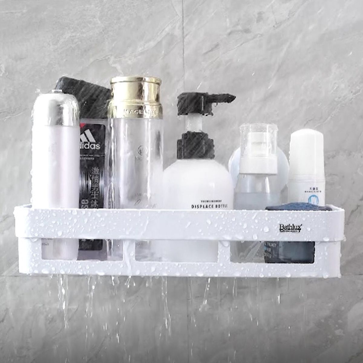 BATHLUX - Cesta Organizador De Ducha Con Ventosa Estante Multifunción 30162