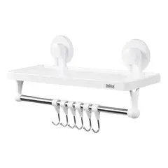 BATHLUX - Organizador De Ducha Estante Cn Ventosa Y Colgador + Ganchos 30136