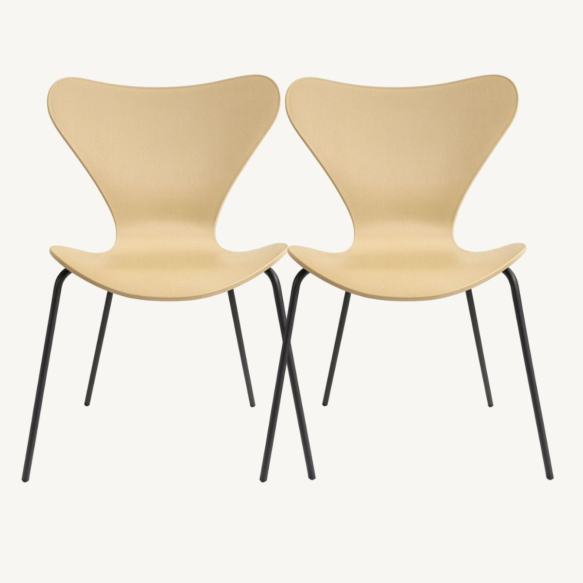 HABITA2 CHILE - Pack 2 Silla Jlove Black de Polipropileno