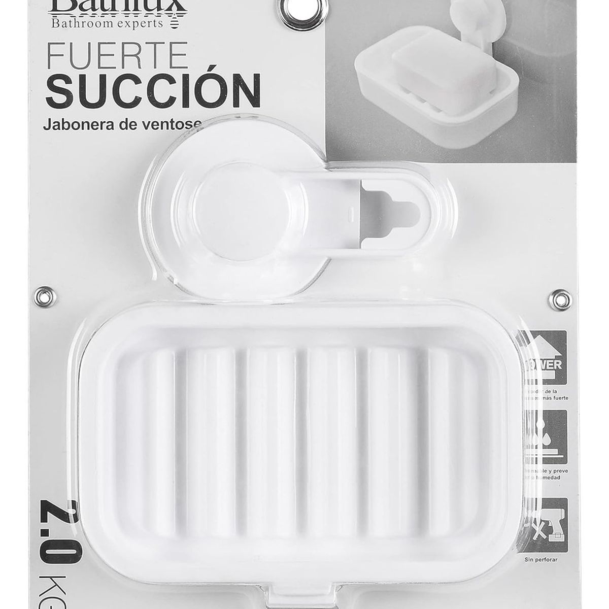 BATHLUX - Jabonera Con Ventosa Fuerte Soporte De Pared Para Jabón 30132
