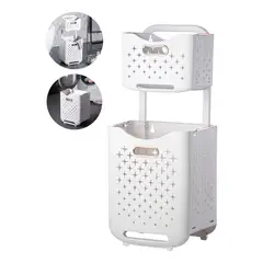 BATHLUX - Canasto de Ropa RyC Multifunción 2 En 1 Plegable con Ruedas