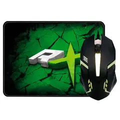 REPTILEX - Mouse Alambicó Para Juegos Gamer + MousePad 2 en 1