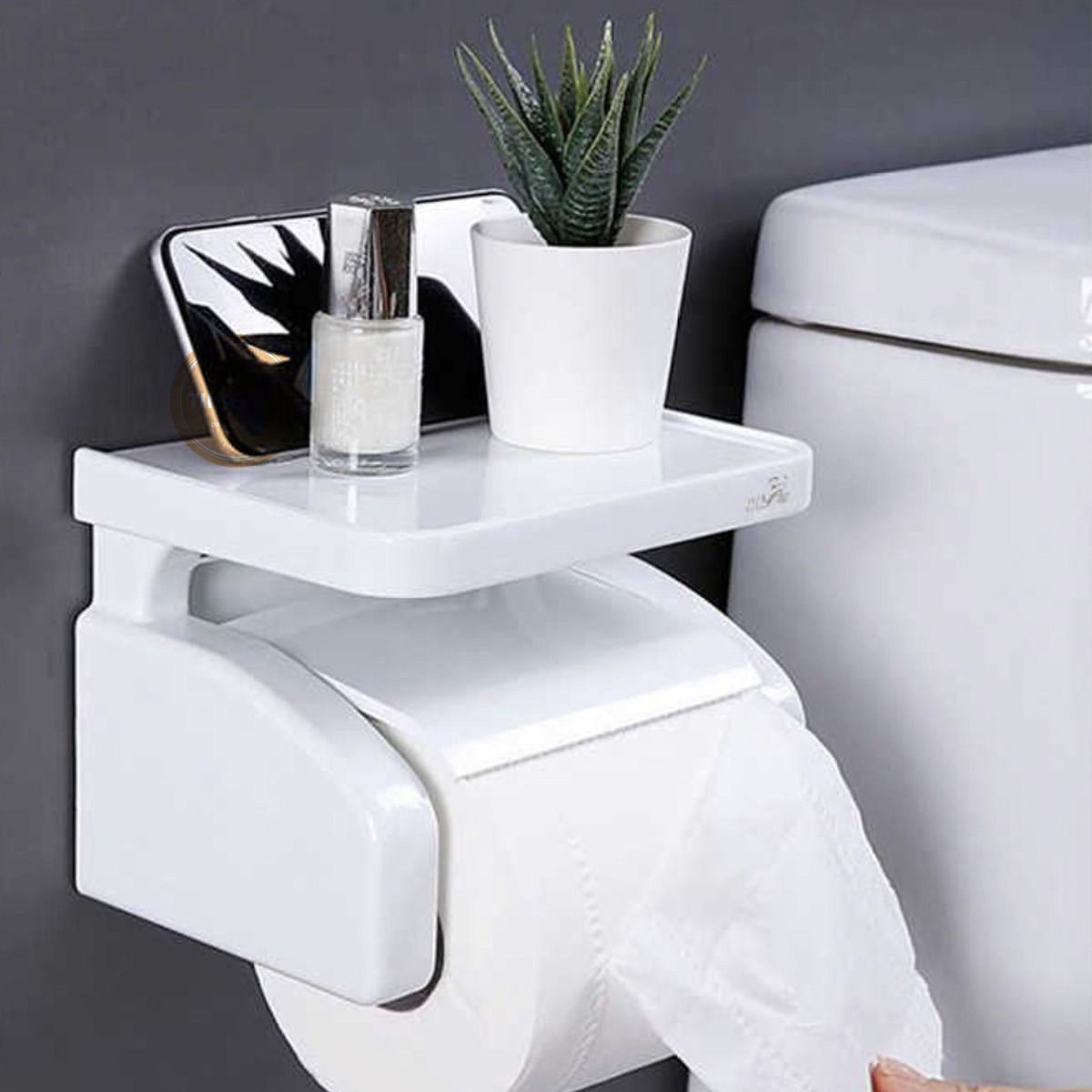 BATHLUX - Dispensador De Confort Porta Papel Higiénico + Soporte De Cel 30127