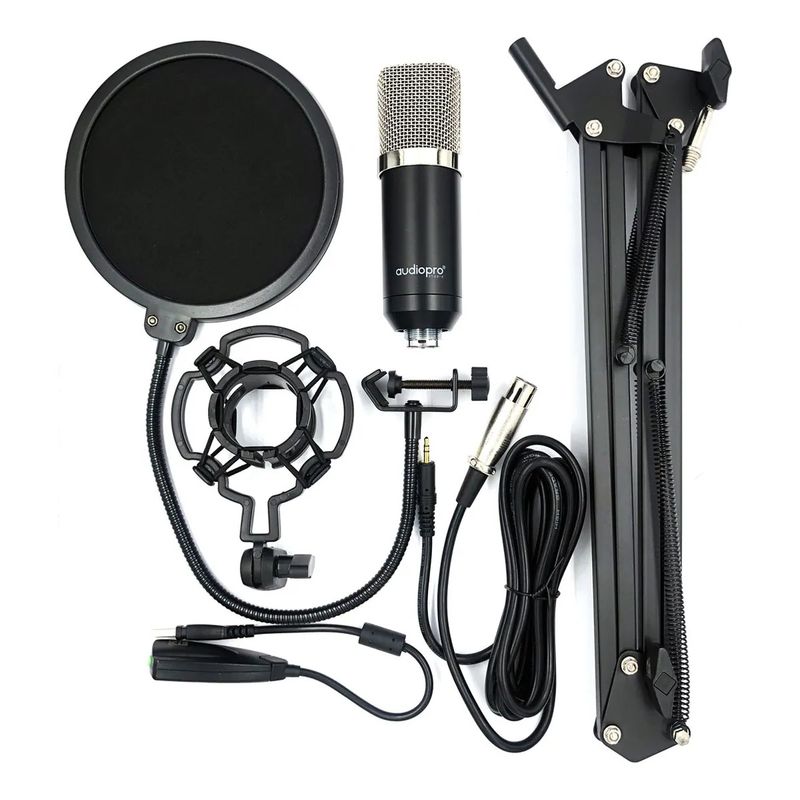AUDIO PRO - Kit Soporte Para Microfono Condensador Brazo Antipop Y Araña