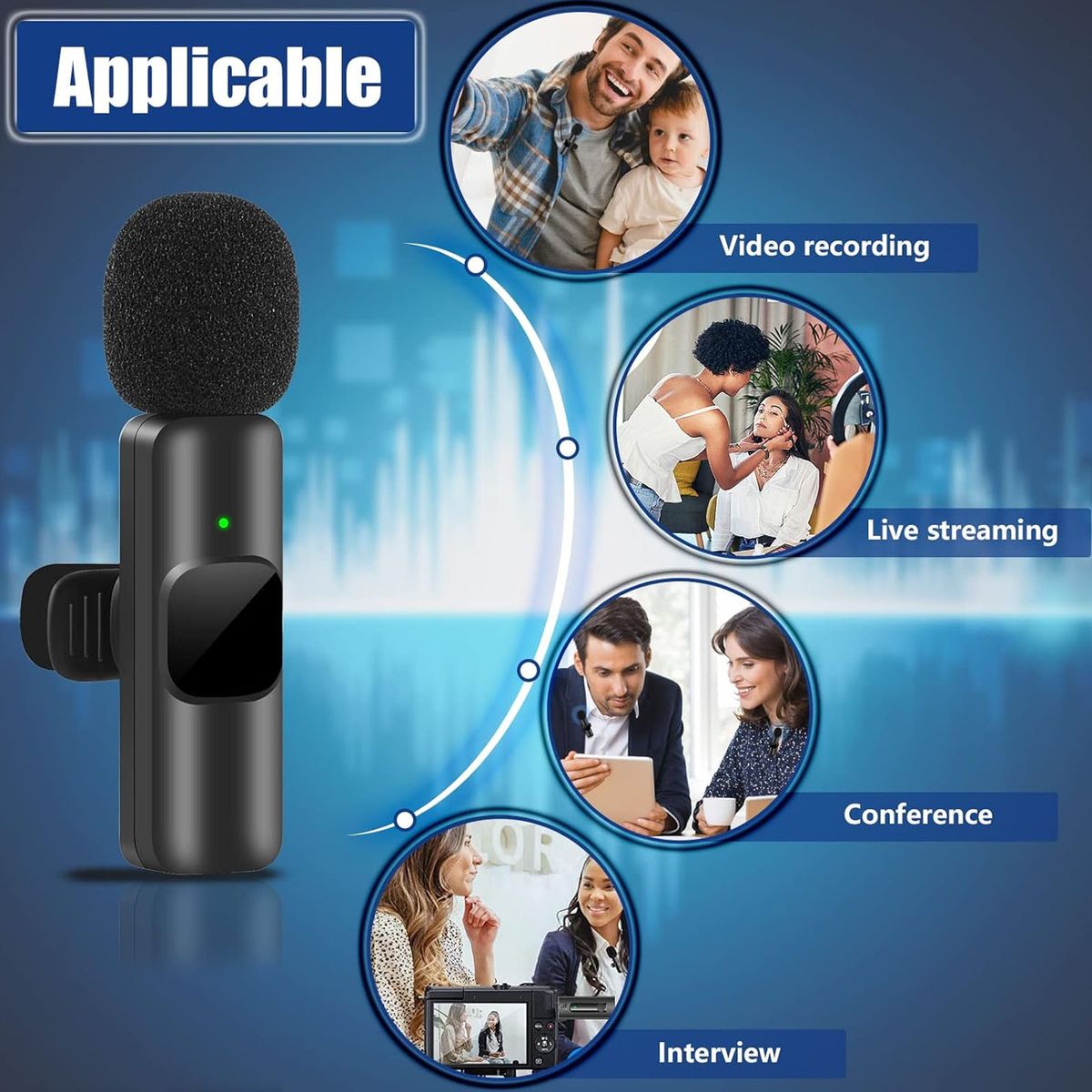 JOIGO - Kit de 2 Microfonos Inalambricos Con Entrada Auxiliar Jack