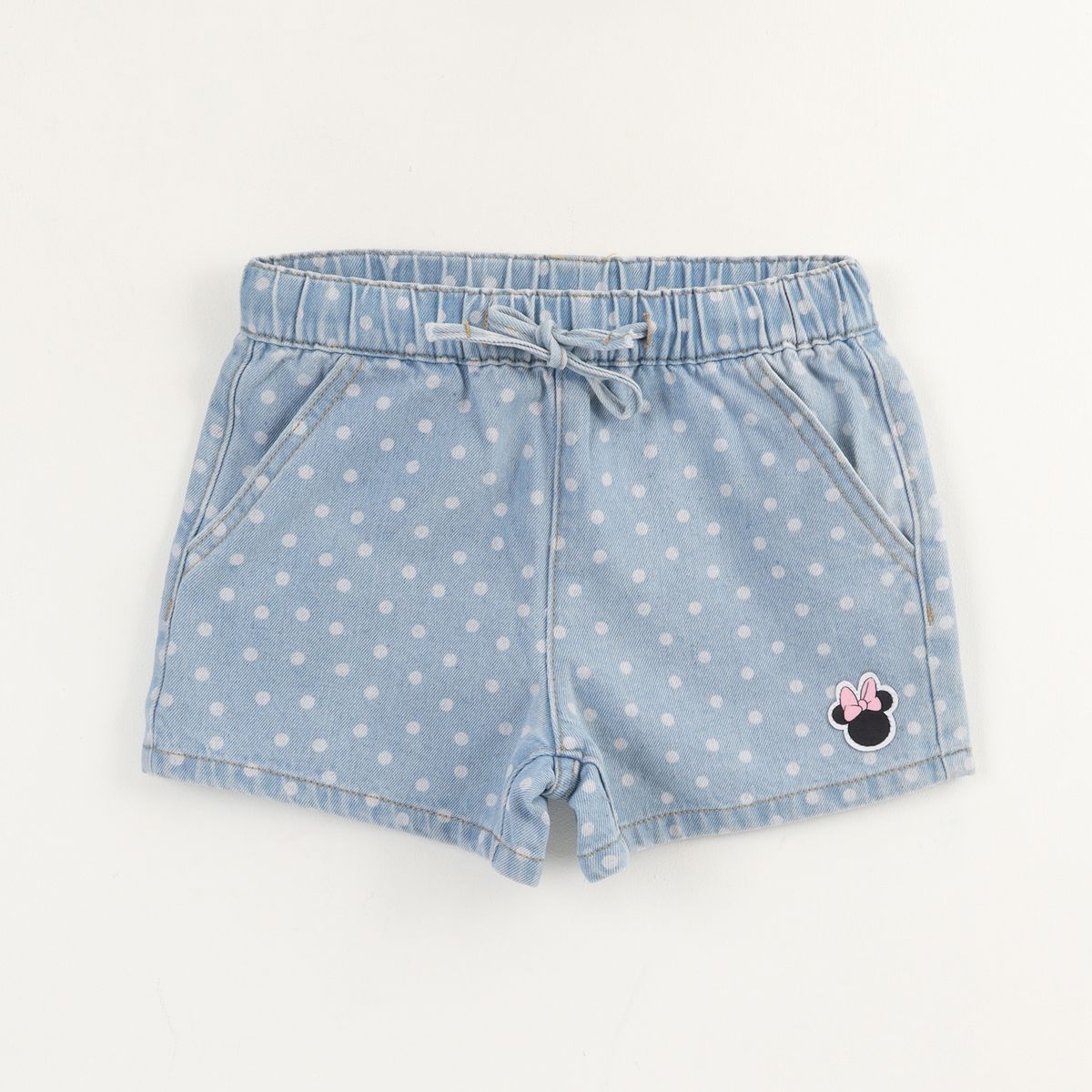DISNEY - Short Niña Azul Denim Puntos Minnie Disney