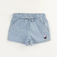 DISNEY - Short Niña Azul Denim Puntos Minnie