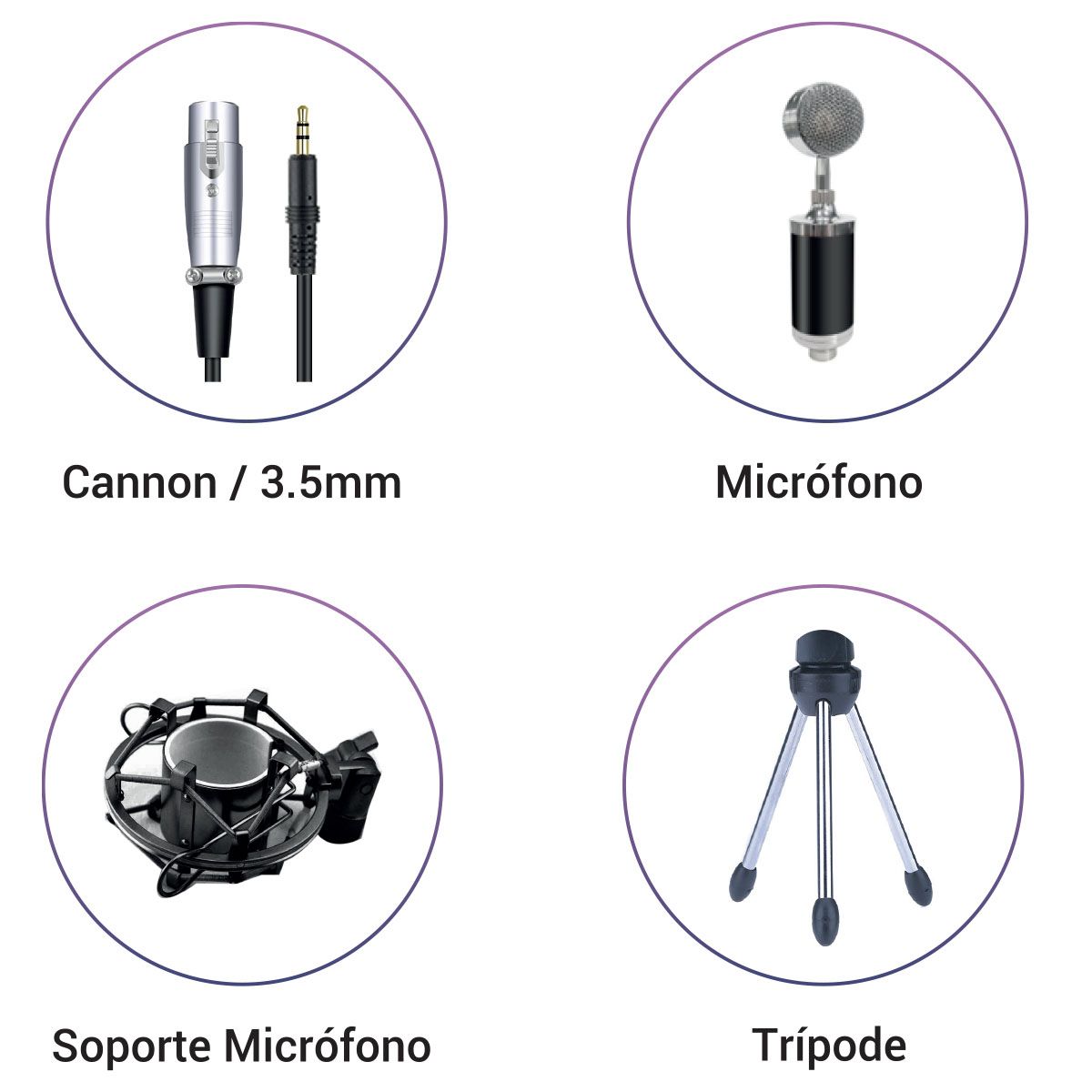 MICROLAB - Kit Micrófono Condensador B5-Pro Studio 9060 Negro