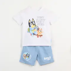 BLUEY - Conjunto Niño Blanco Skate