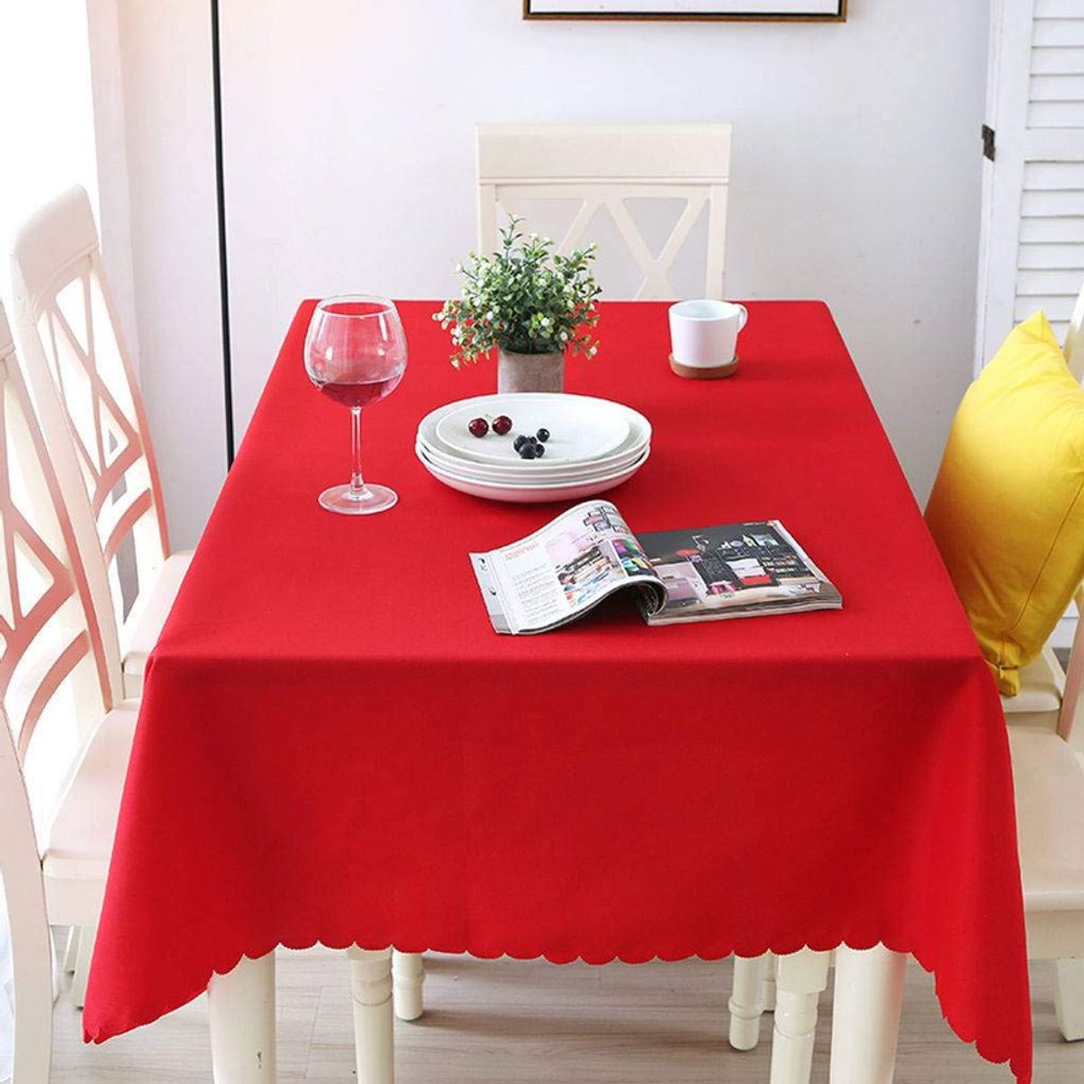 GENERICO - Mantel rectangular 140x220 diseños rojo