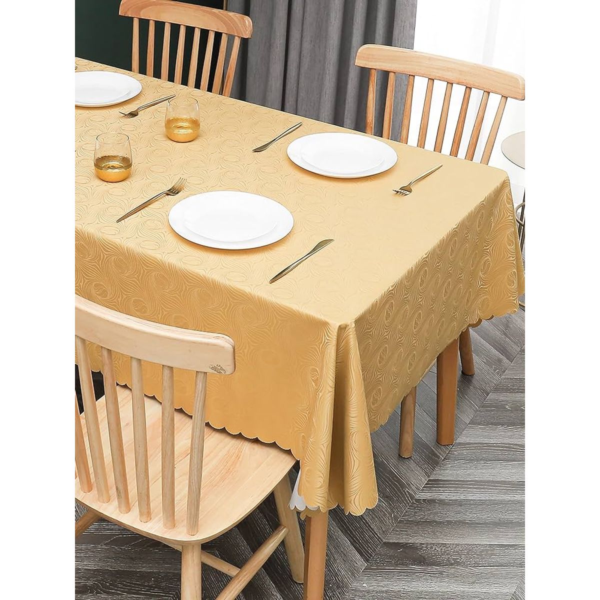 GENERICO - Mantel rectangular 140x220 diseños mostaza