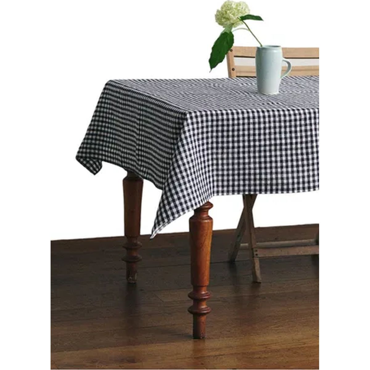 GENERICO - Mantel rectangular cuadros lino 140x220 negro