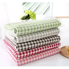 GENERICO - Mantel rectangular cuadros lino 140x220 azul