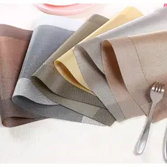 GENERICO - Set 6 individuales mesa rectangulares diseños beige