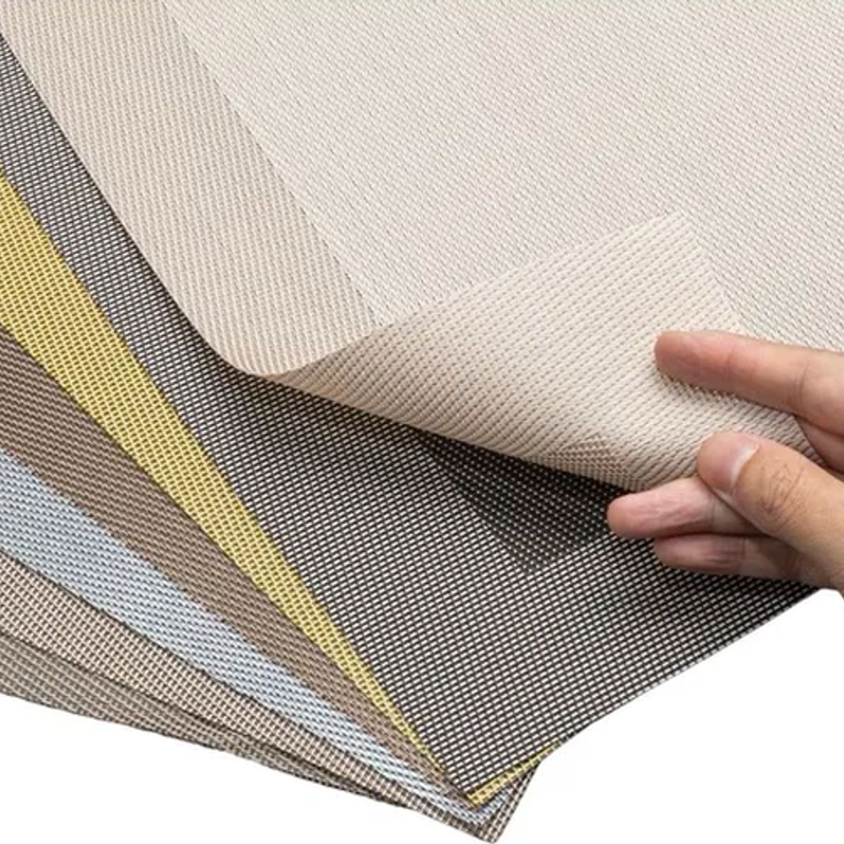 GENERICO - Set 6 individuales mesa rectangulares diseños beige