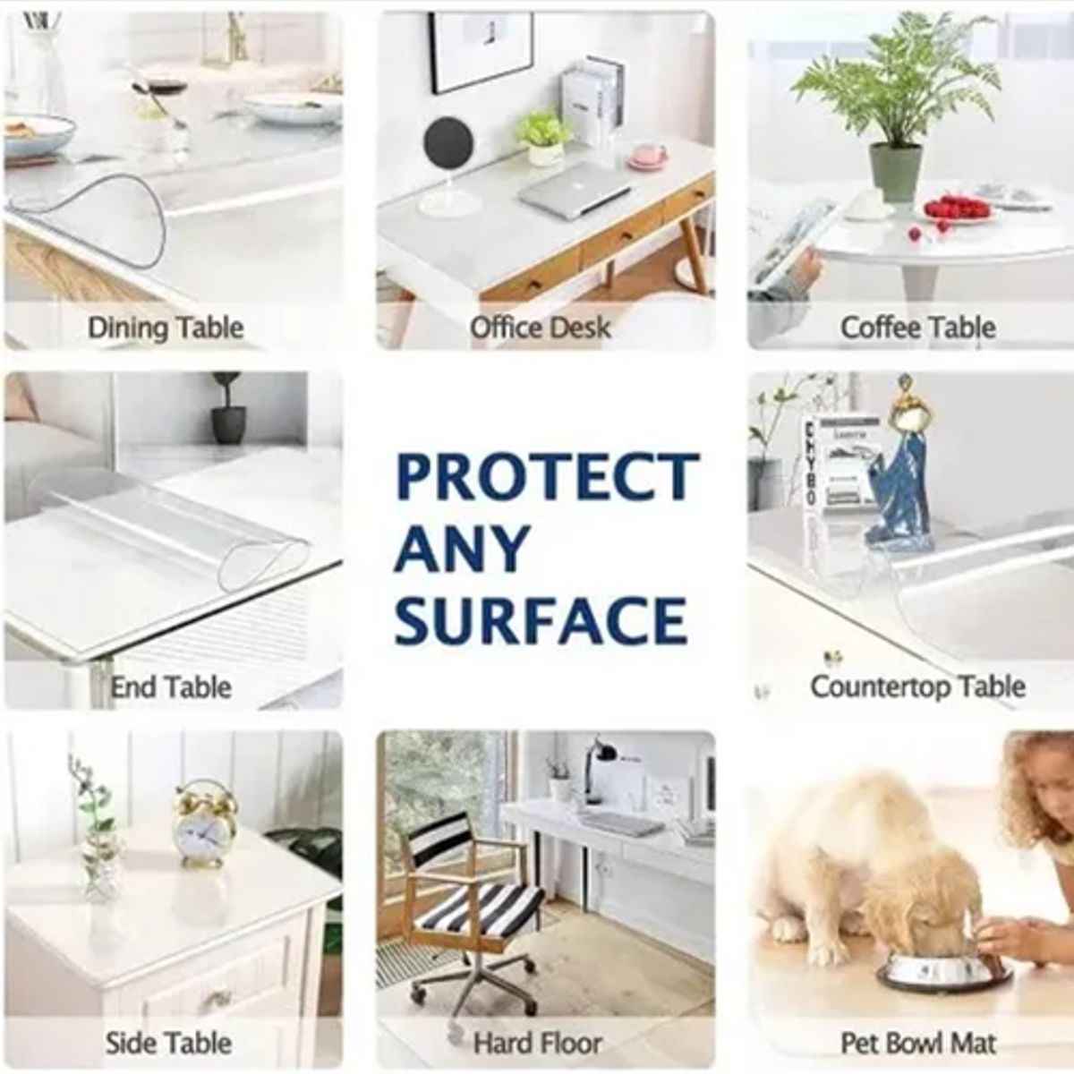 GENERICO - Protector mantel pvc transparente 07mm 137x200