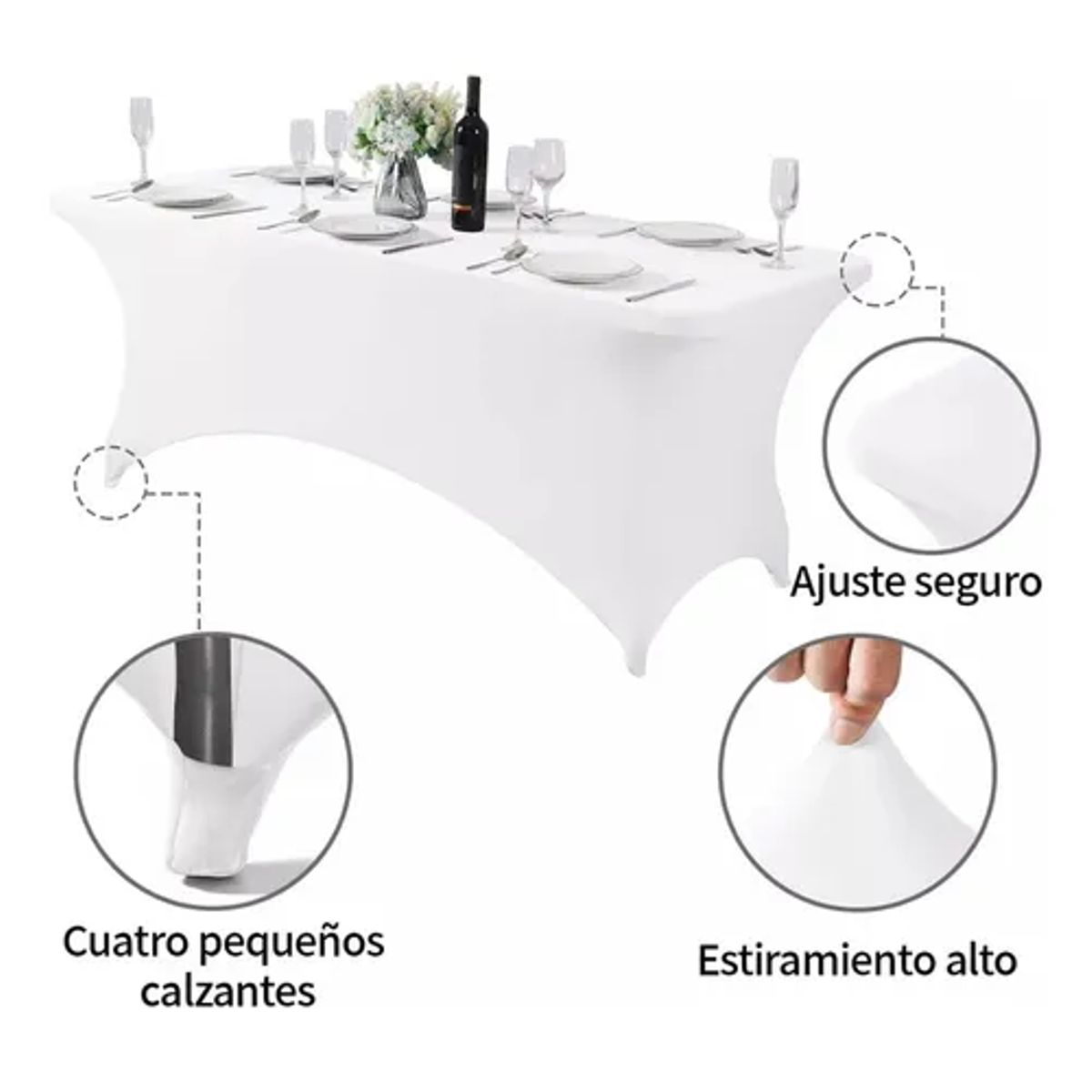 GENERICO - Funda mantel elástica mesa evento rectangular