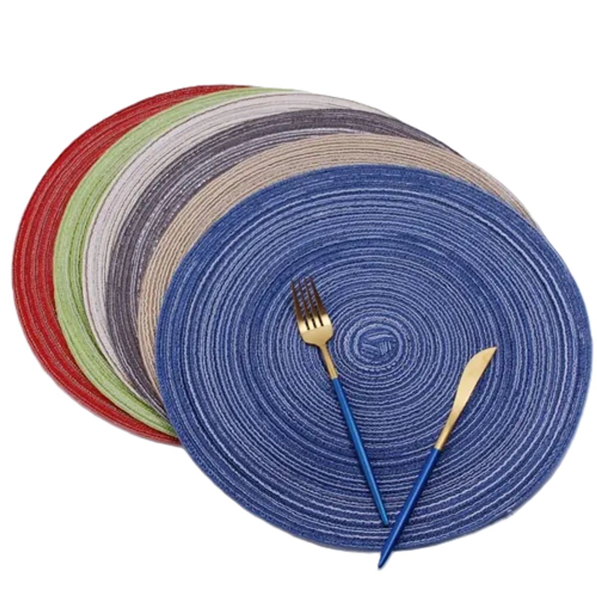 GENERICO - Set 10 individuales redondos trenzados 38cm