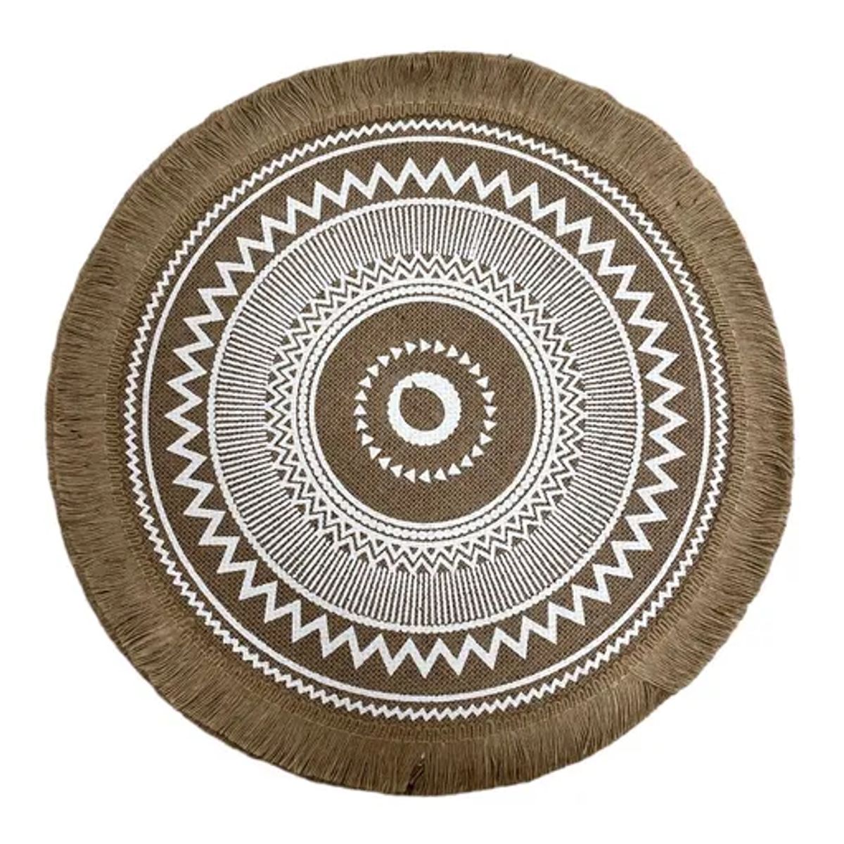 GENERICO - Set 6 individuales redondos trenzados 38cm lino