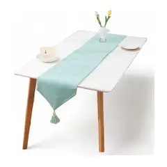 GENERICO - Camino de mesa lino con fleco 33x180