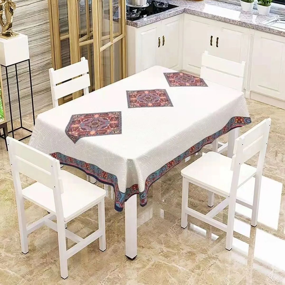 GENERICO - Mantel algodón lino 150x240cm Blanco