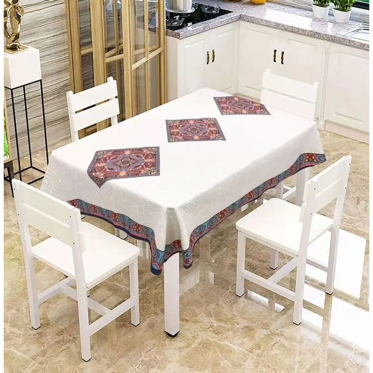 GENERICO - Mantel algodón lino 150x240cm Blanco