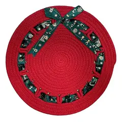 GENERICO - Set 3 individuales cuerda algodón navidad