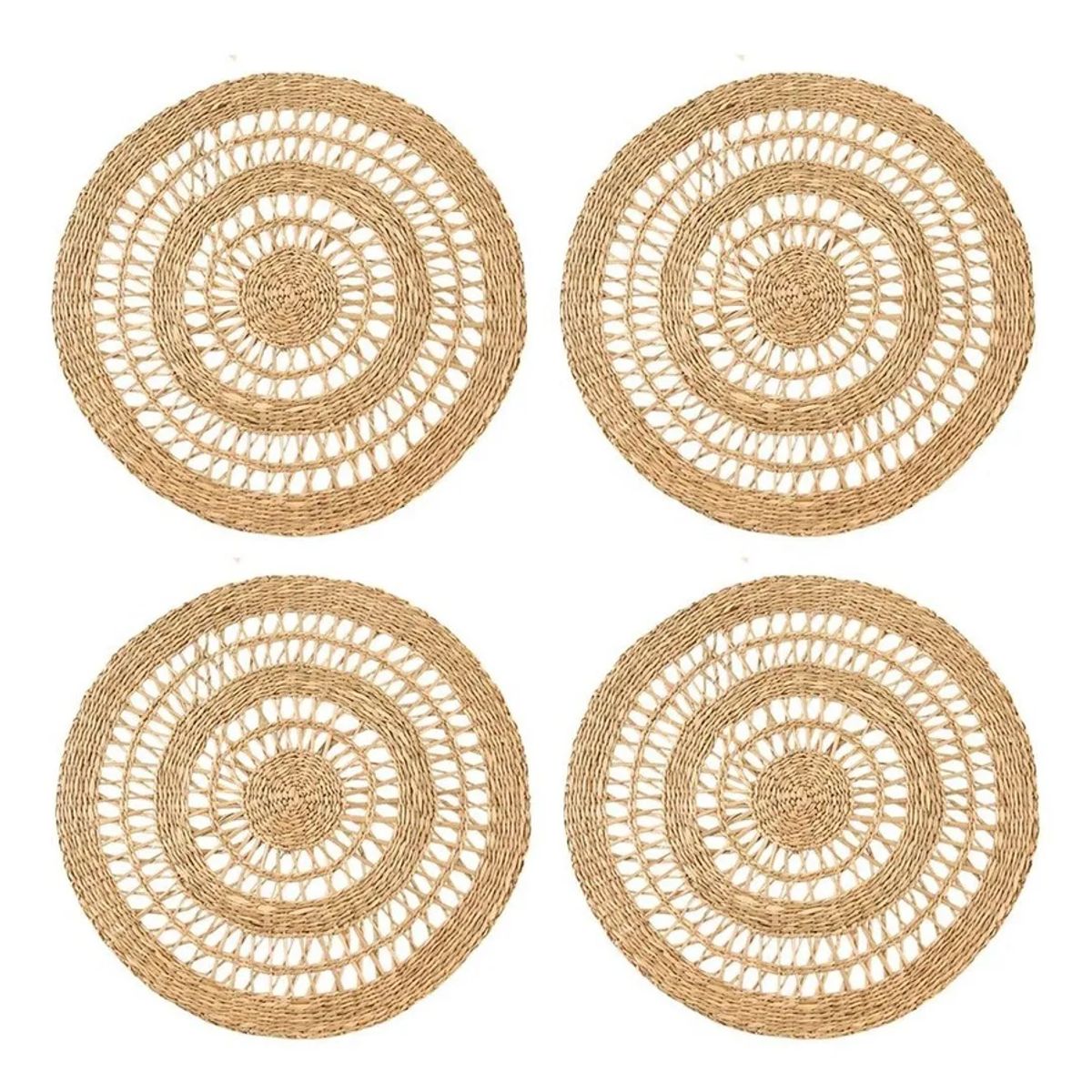 GENERICO - Set 4 individuales seagrass calados