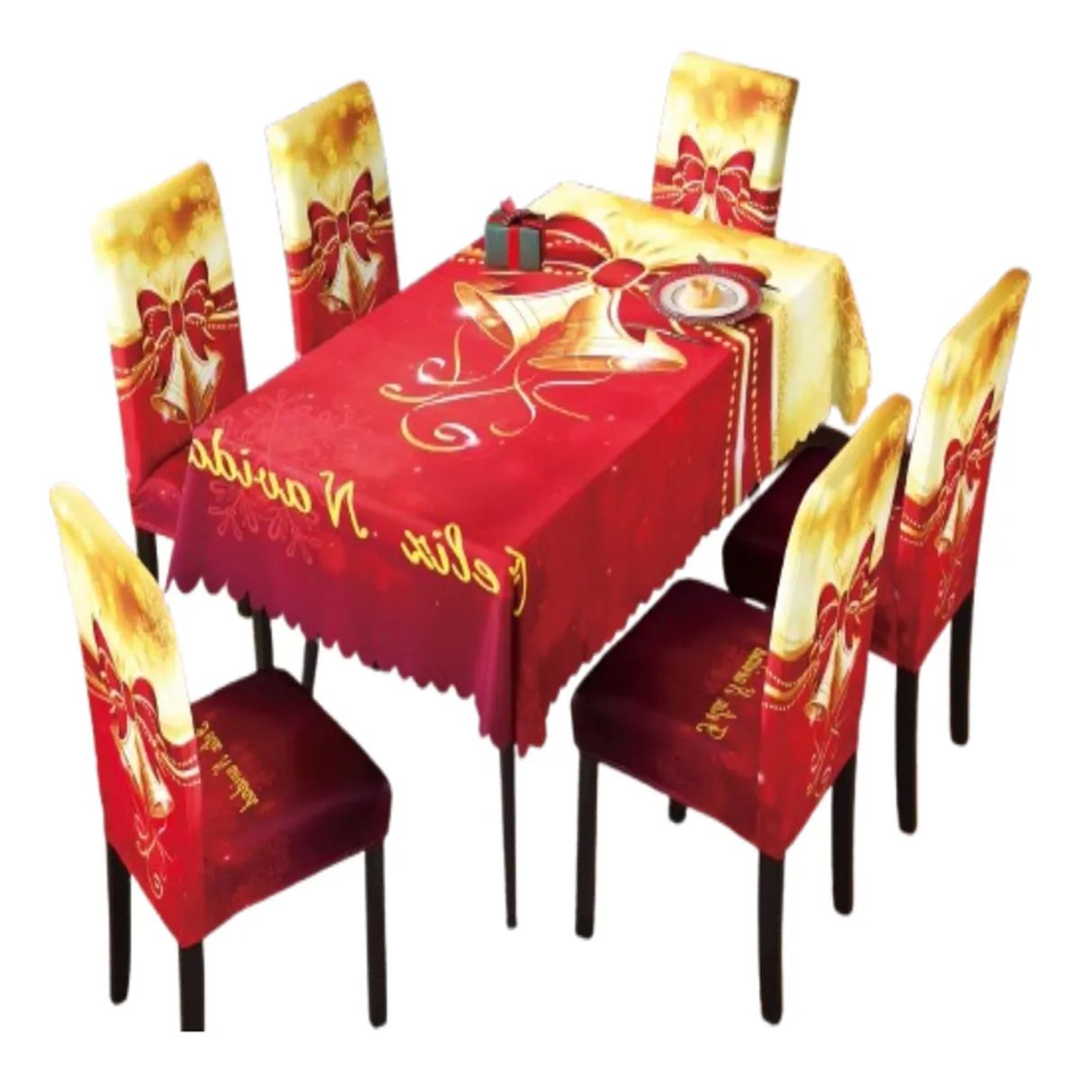 GENERICO - Mantel +fundas sillas diseño navidad