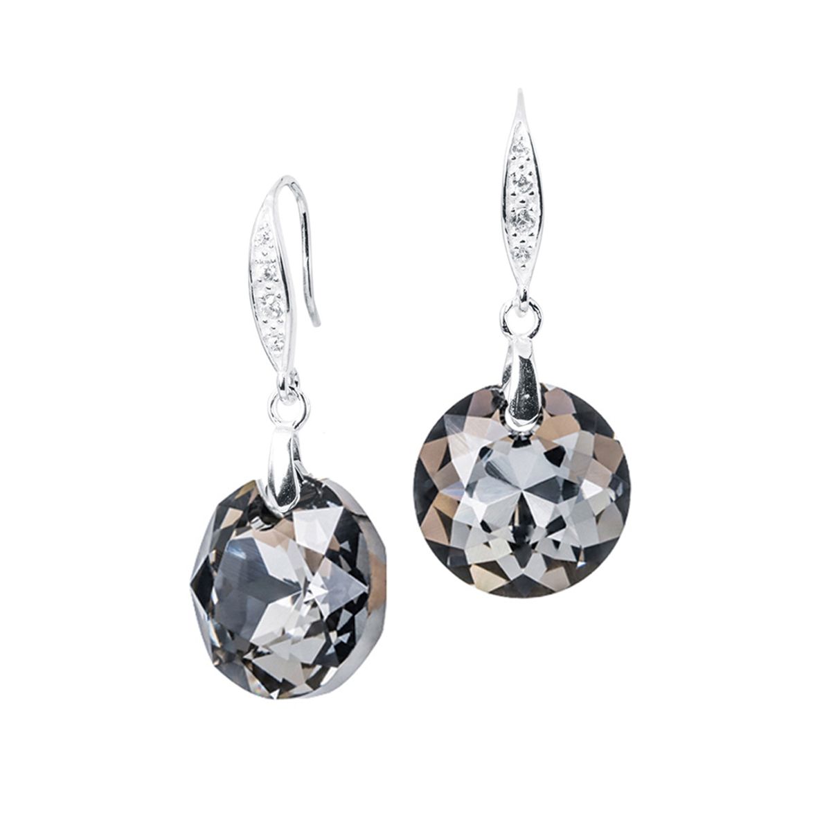 JOYAS MONTERO - Aros Gran Gracia Plata 925 creado con cristales de Swarovski® Silver Night