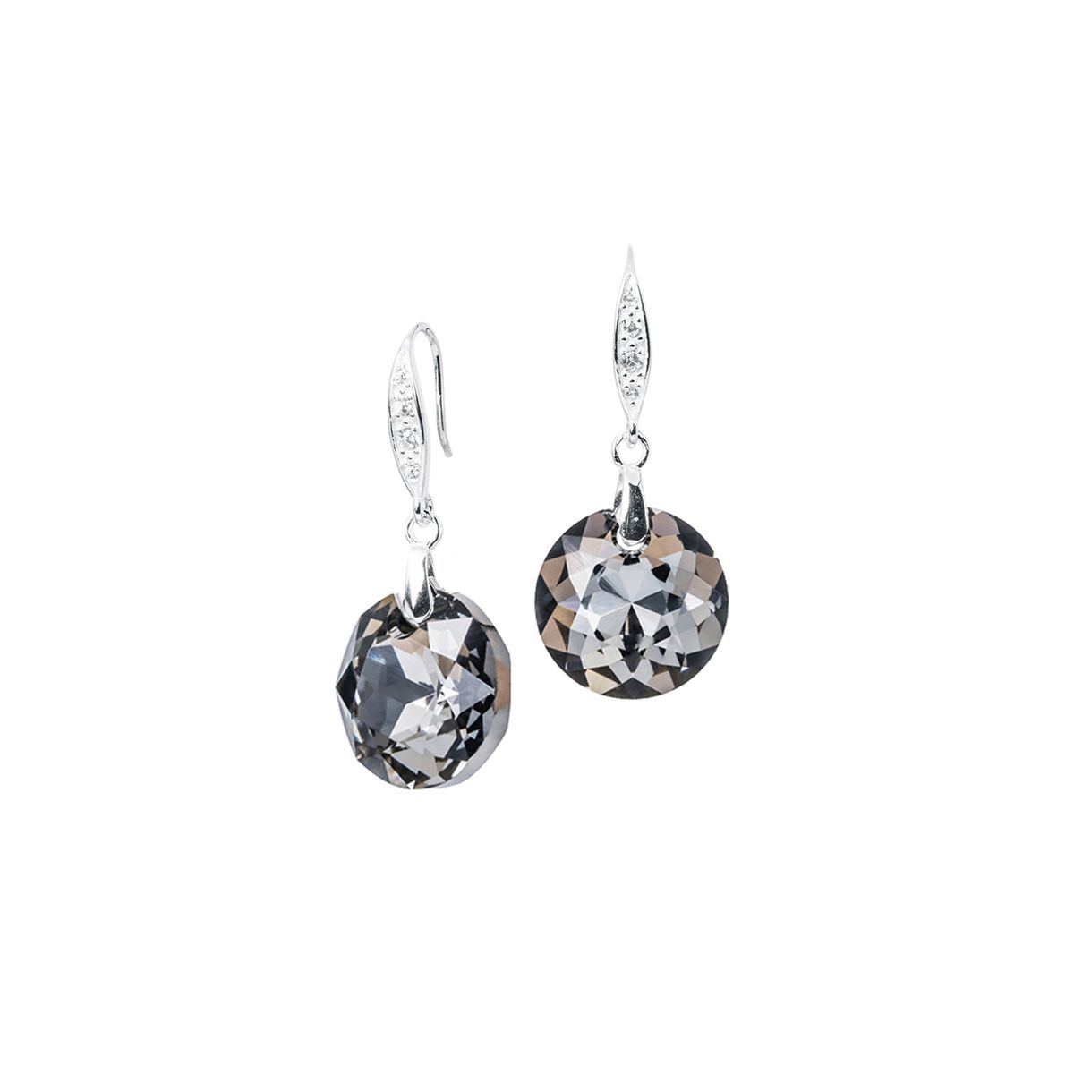 JOYAS MONTERO - Aros Gran Gracia Plata 925 creado con cristales de Swarovski® Silver Night