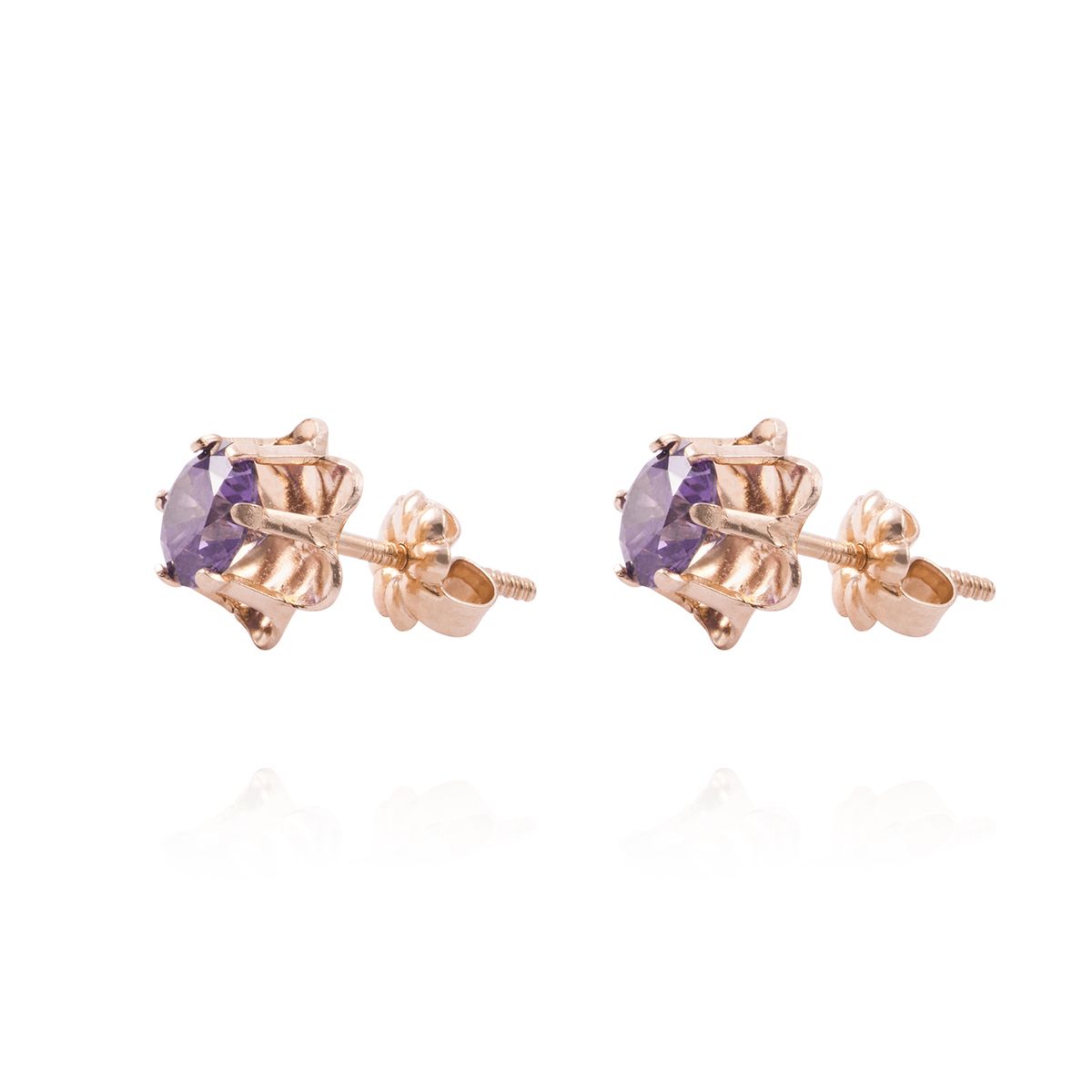 JB JOYAS BARON - Aros Oro Miel 18kt Amatista Eterna