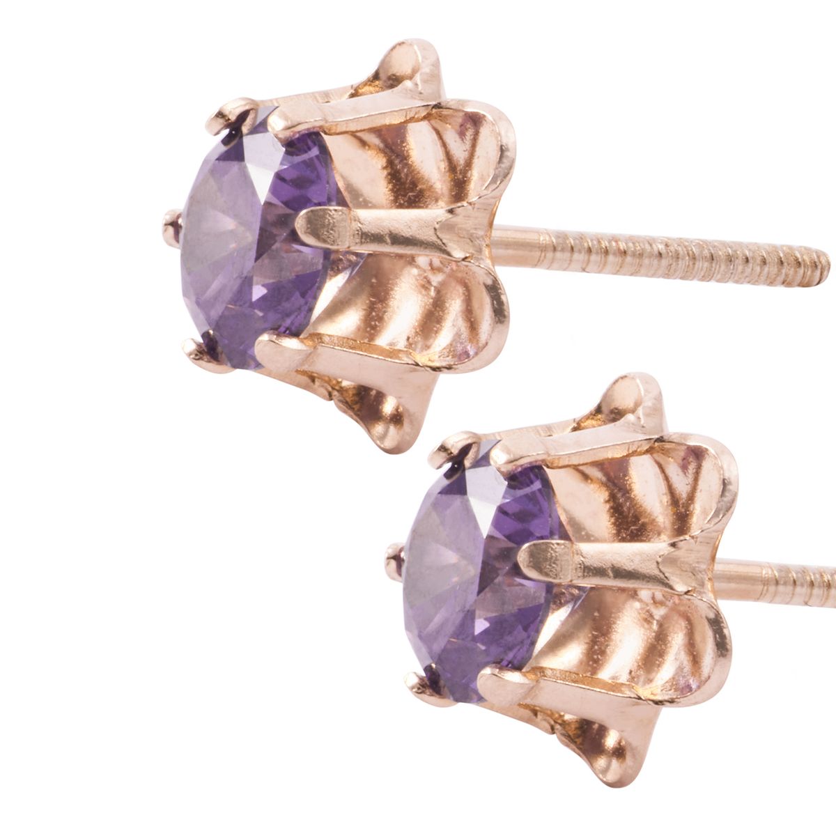 JB JOYAS BARON - Aros Oro Miel 18kt Amatista Eterna