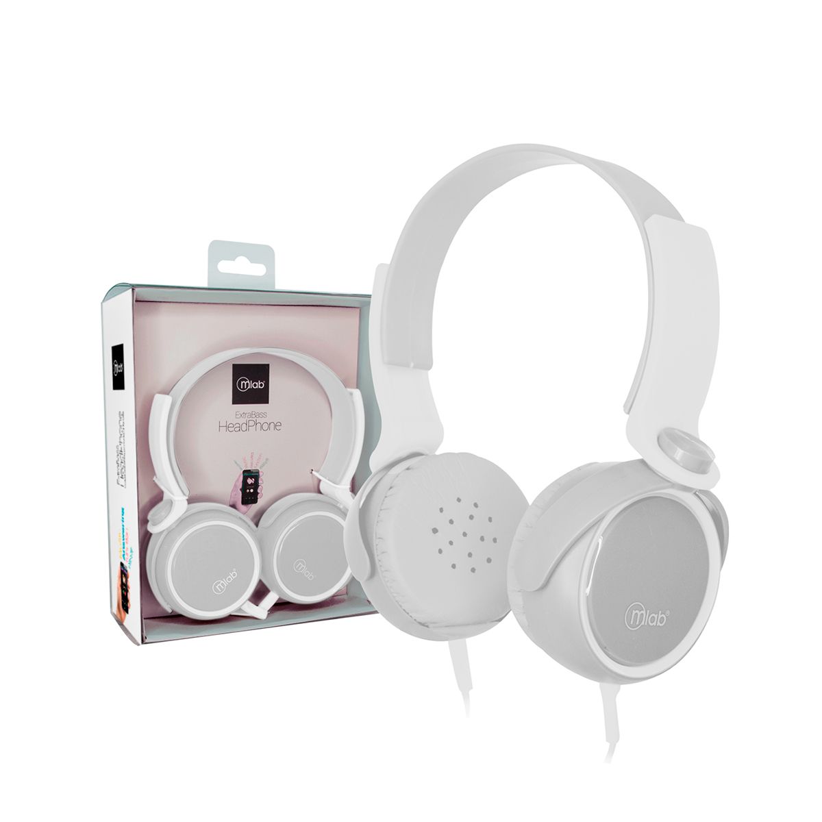 MICROLAB - Audífonos Alambrico Con Cable Con Microfono Blanco