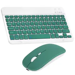 MOTOMO - Combo Teclado Mouse Inalambrico Bluetooth Recargable Verde