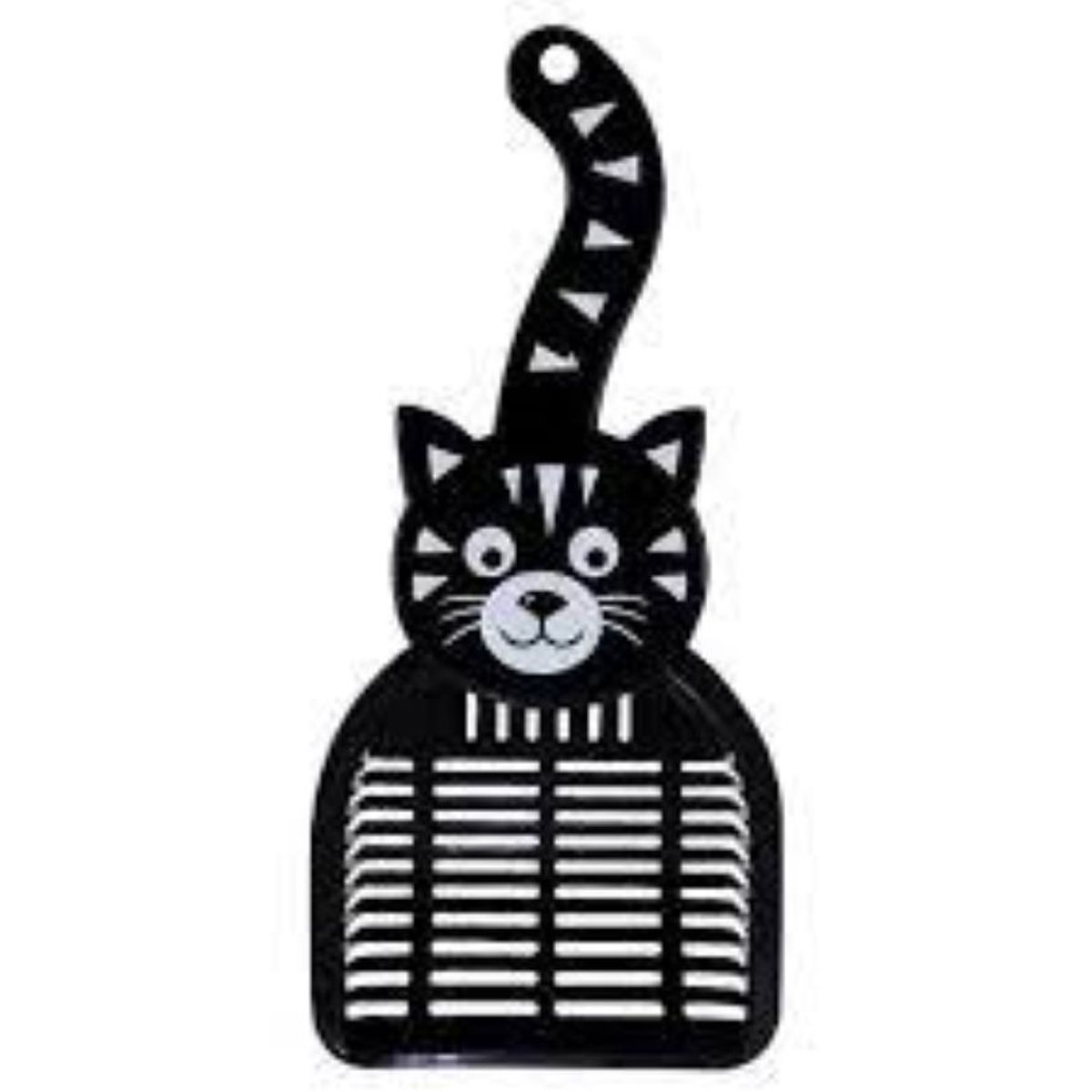 METALFER - Pala Para Arena Gatos Diseño Ergonómico Resistente NEGRO