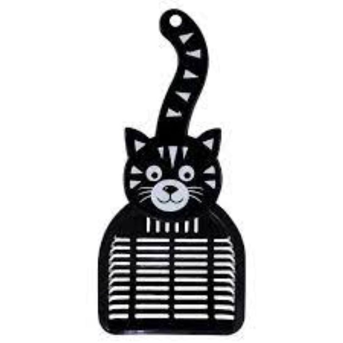 METALFER - Pala Para Arena Gatos Diseño Ergonómico Resistente NEGRO