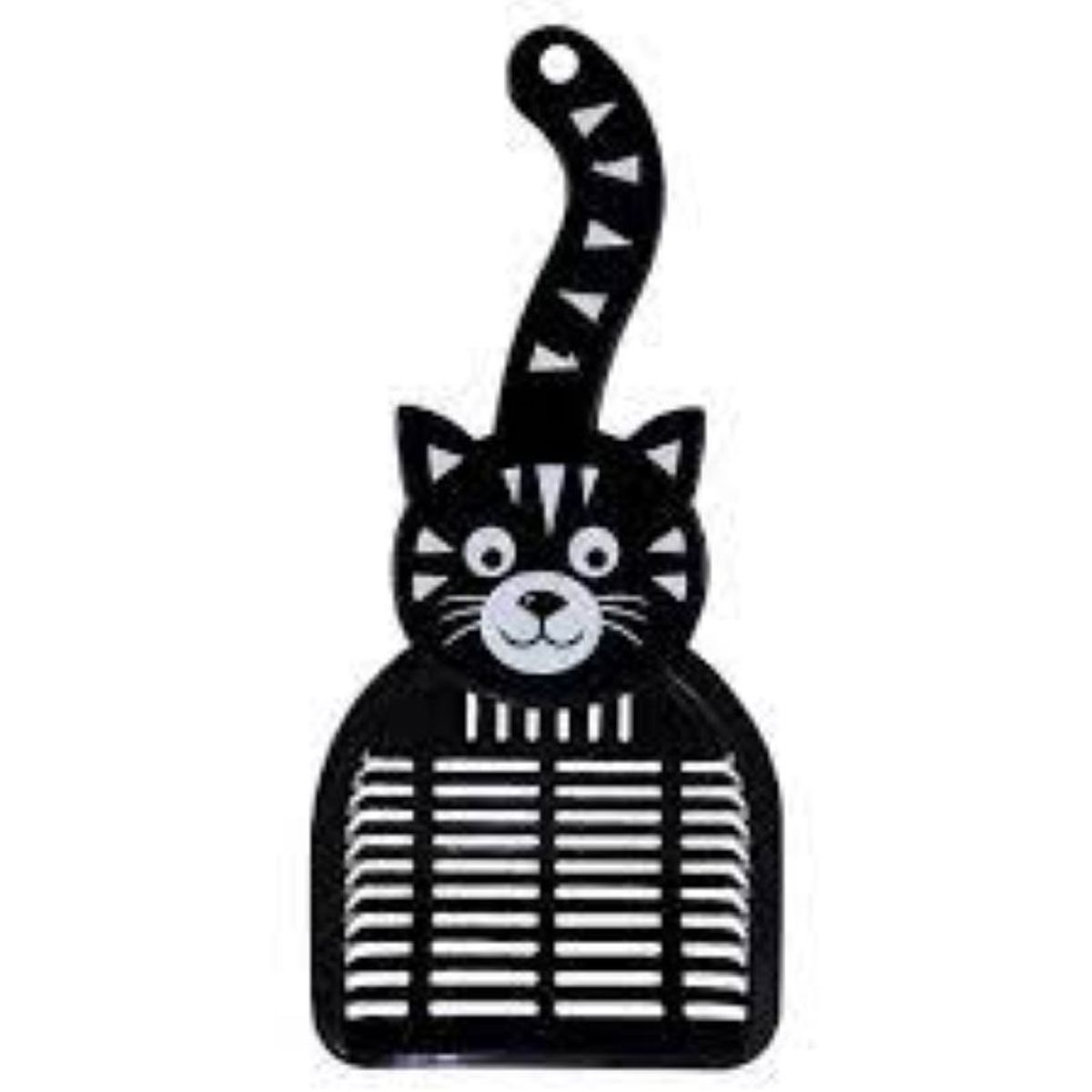 METALFER - Pala Para Arena Gatos Diseño Ergonómico Resistente NEGRO