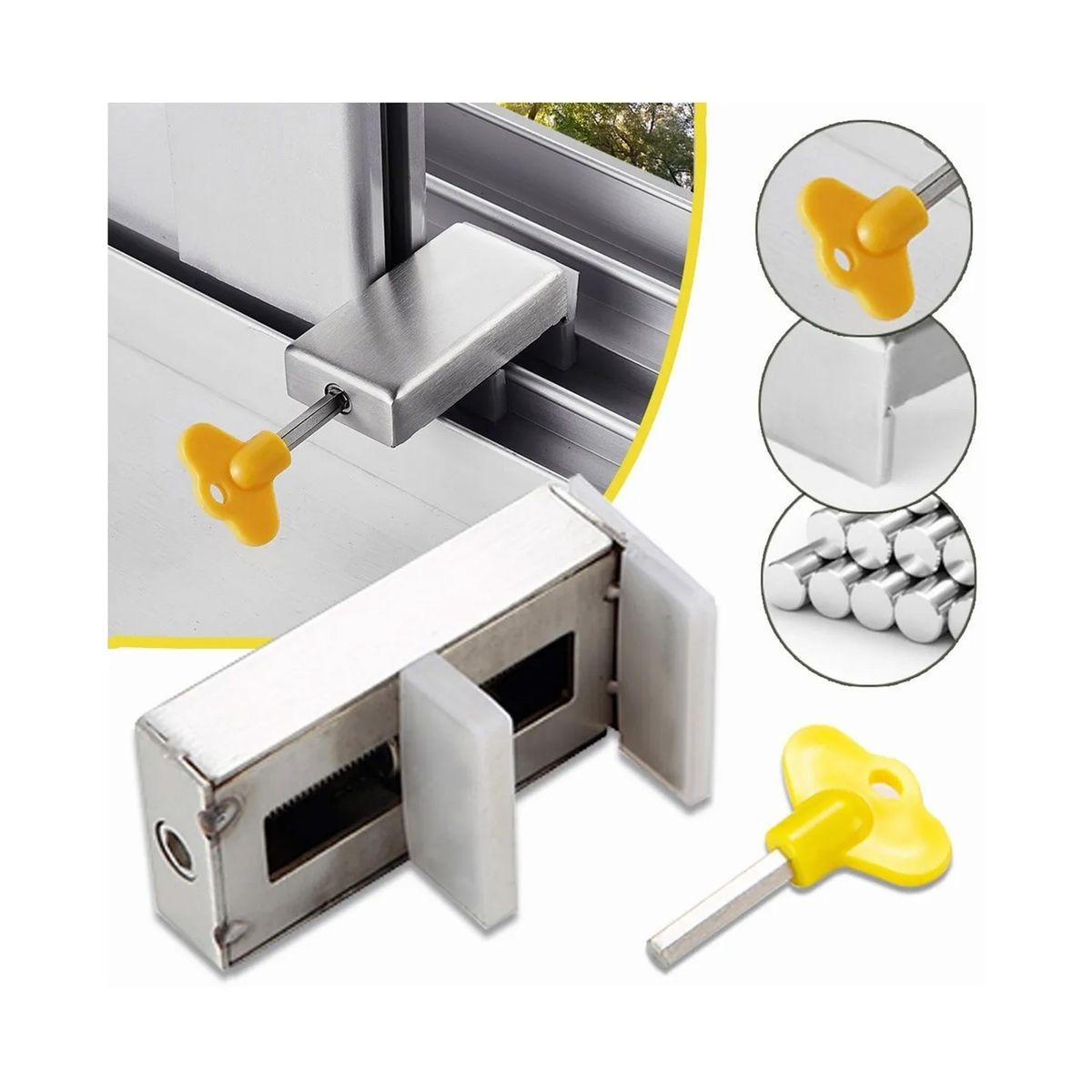 GENERICO - Bloqueo Seguridad De Ventana Para Niños Acero Inoxidable