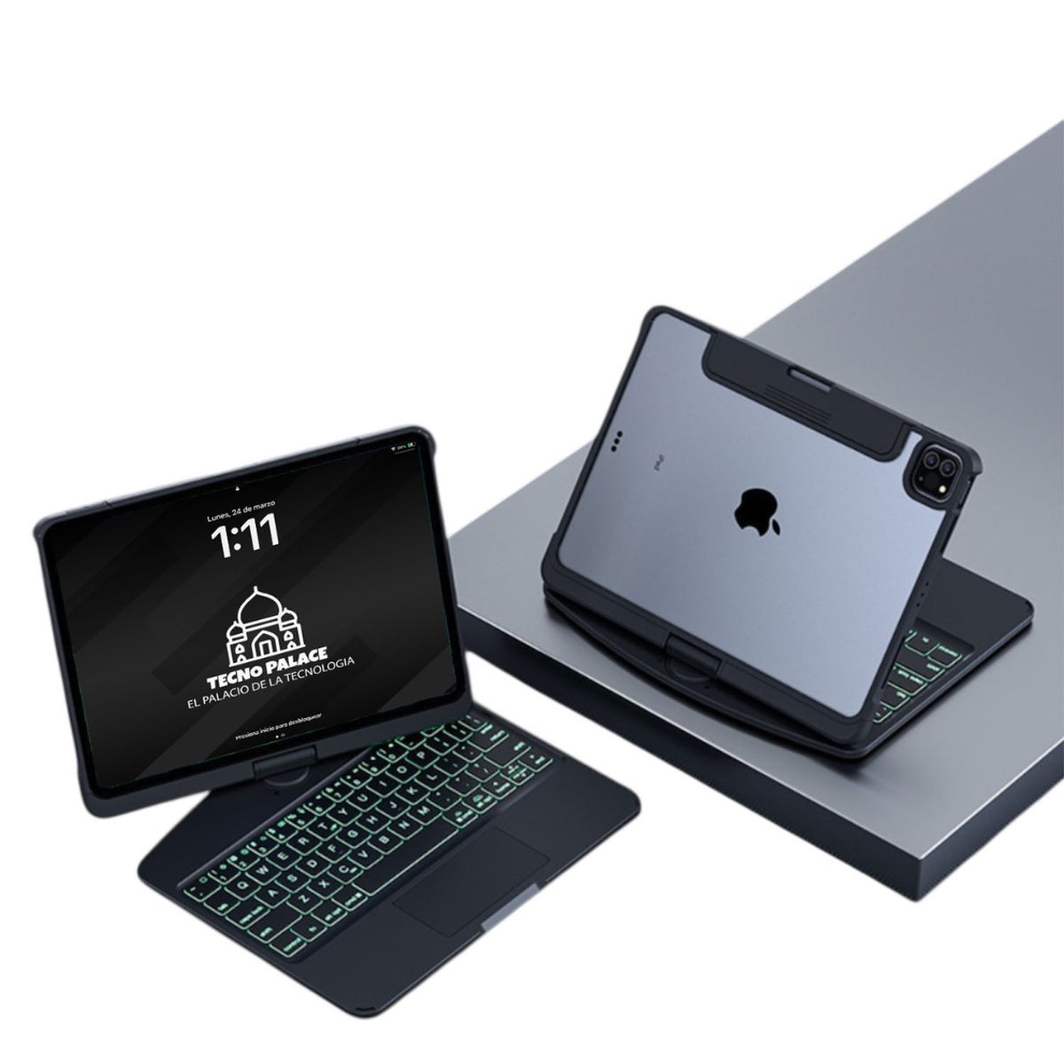 GENERICO - Funda Teclado TouchPad 360 Para iPad 10.2 / 10.5 - Negro