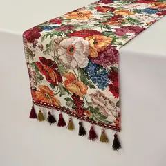 DEKOHOME - Camino de Mesa Gobelina Borlas