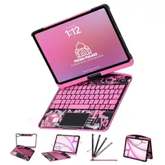 GENERICO - Funda Teclado TouchPad 360 Para iPad 10.2 / 10.5 - Rosa Ciber