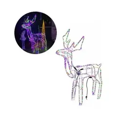 GENERICO - Reno Navideño 120cm Adornos Reno Navidad Solar Multicolor