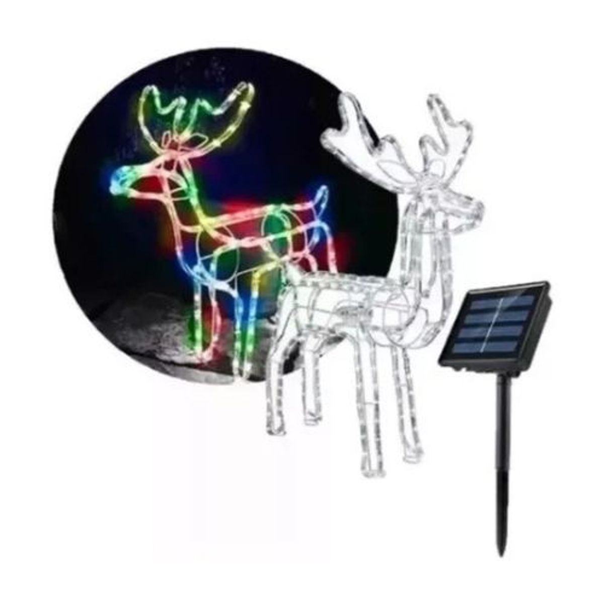 GENERICO - Reno Navideño 120cm Adornos Reno Navidad Solar Multicolor