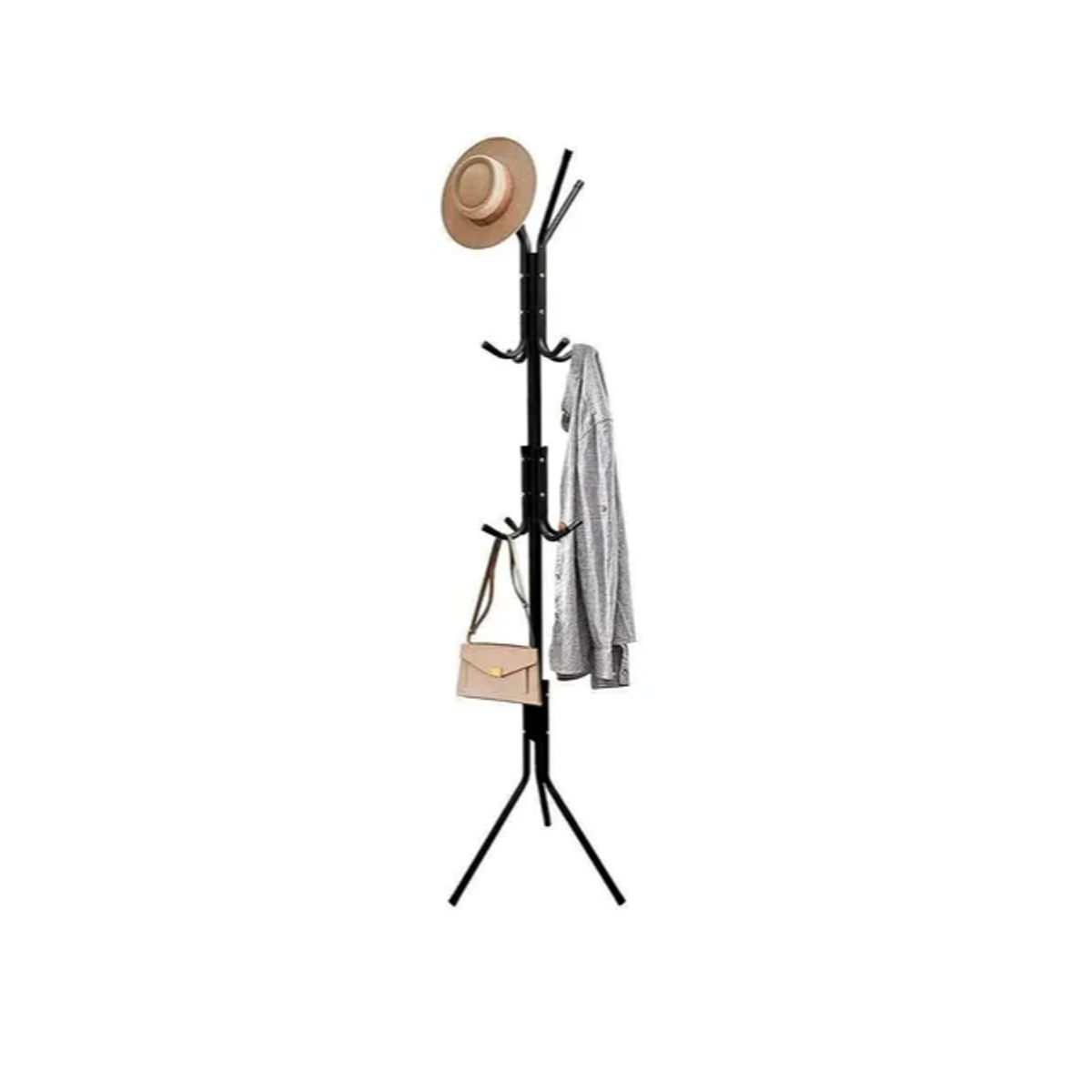 GENERICO - Perchero De Pie Metálico Negro 170cm 9 Ganchos