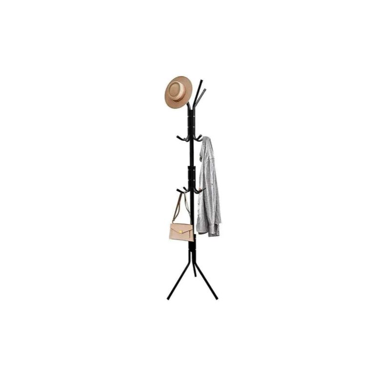 GENERICO - Perchero De Pie Metálico Negro 170cm 9 Ganchos