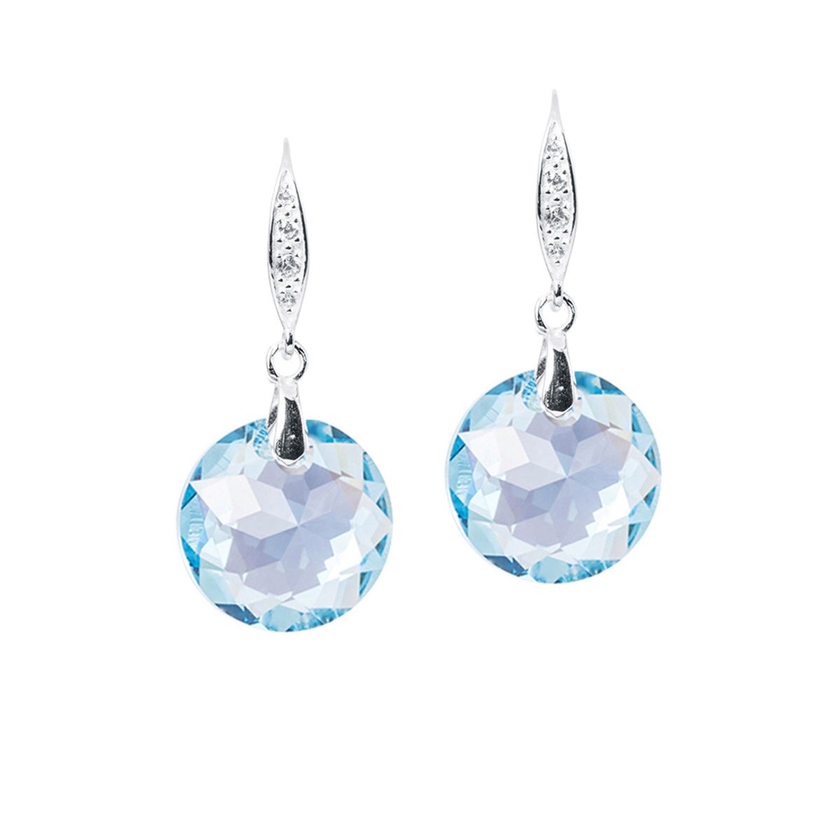JOYAS MONTERO - Aros Gran Gracia Plata 925 creado con cristales de Swarovski® Aquamarine