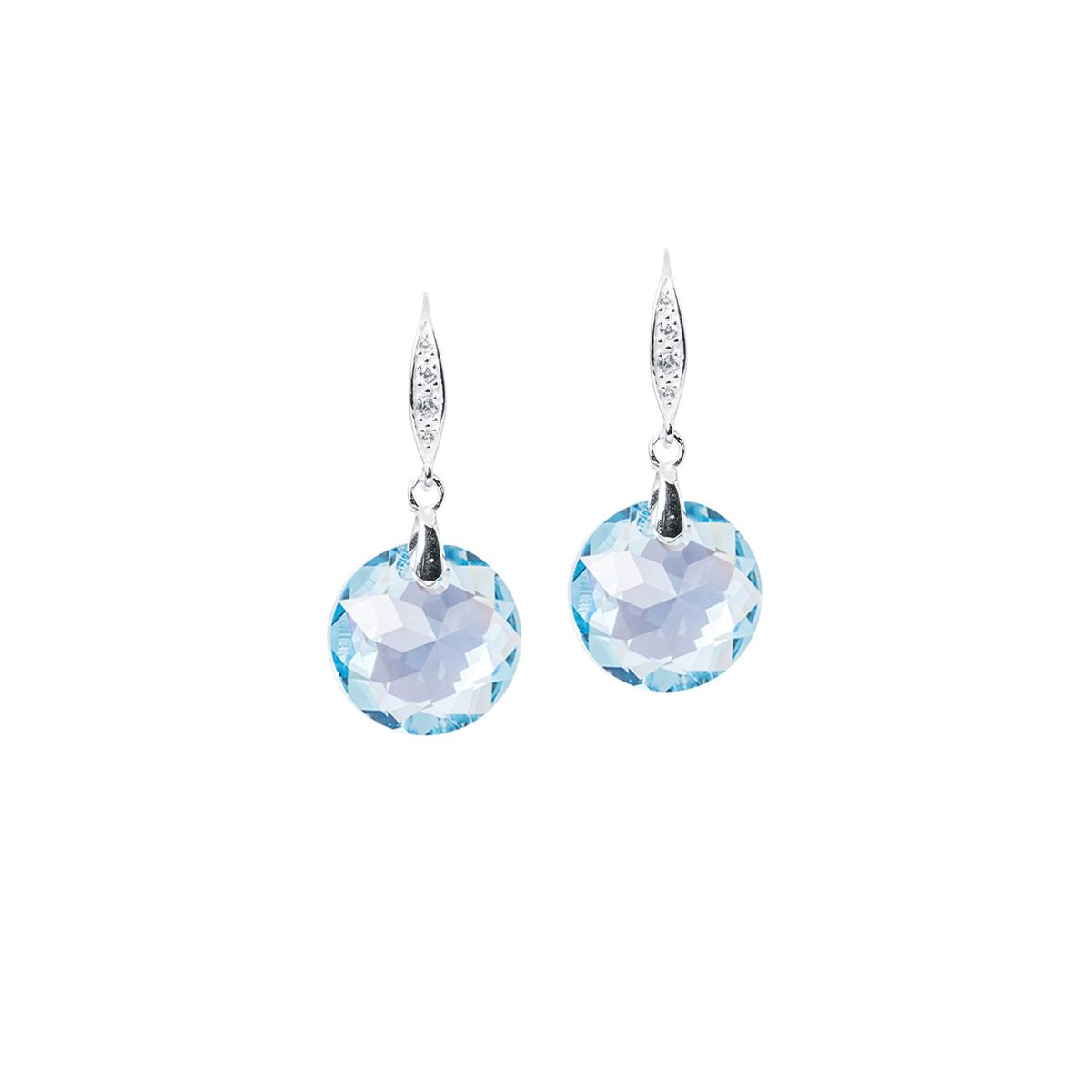 JOYAS MONTERO - Aros Gran Gracia Plata 925 creado con cristales de Swarovski® Aquamarine