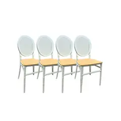 HABITA2 CHILE - Pack 4 Silla Moody Estilo Nórdico con Asiento de Ratán Sintético