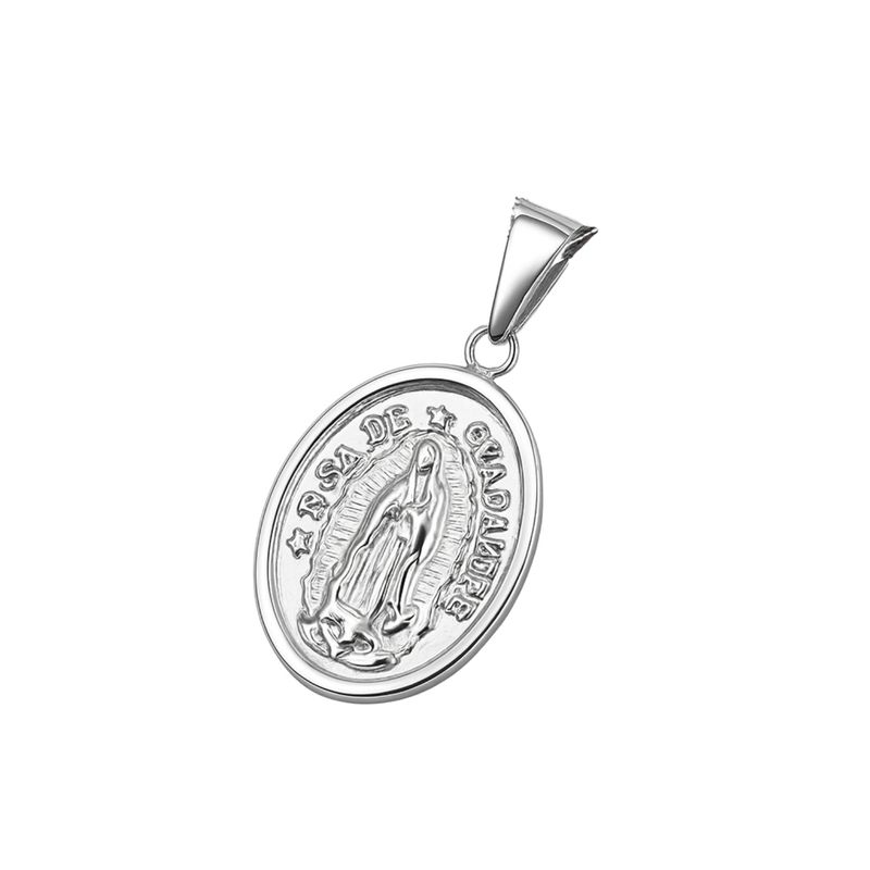 JB JOYAS BARON - Colgante de Plata Esterlina 925 Virgen de Guadalupe 15X12MM